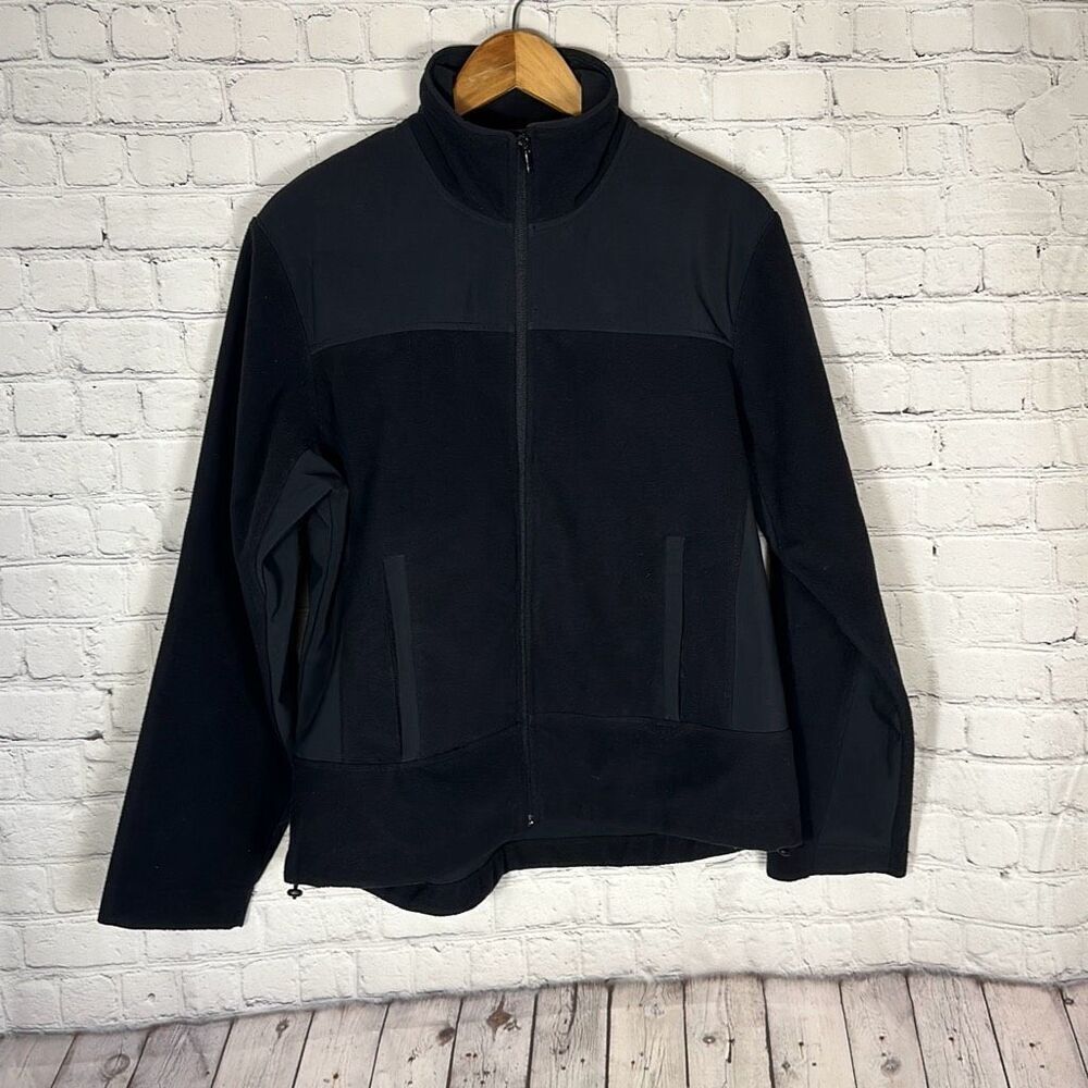 Finish Line FNL365 Black Fleece Coat‎ Jacket size L Large  Full Zip